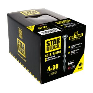 VIS 4X30 POUR BOIS ET AGGLO A TÊTE FRAISEE TORX - Starblock