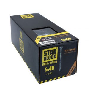 VIS 5X40 POUR BOIS ET AGGLO A TÊTE FRAISEE TORX - Starblock